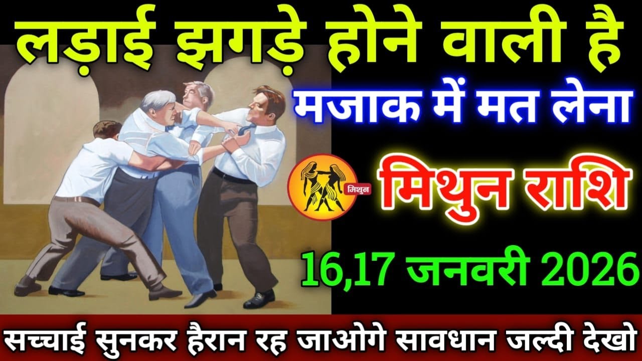 मिथुन राशि वालों 16,17 जनवरी 2026 लड़ाई झगड़े होने वाले हैं मजाक में मत लेना सावधान,