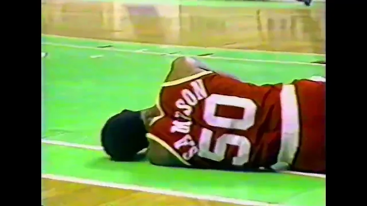 Ralph Sampson's Scary Fall (Taken Off on Stretcher)