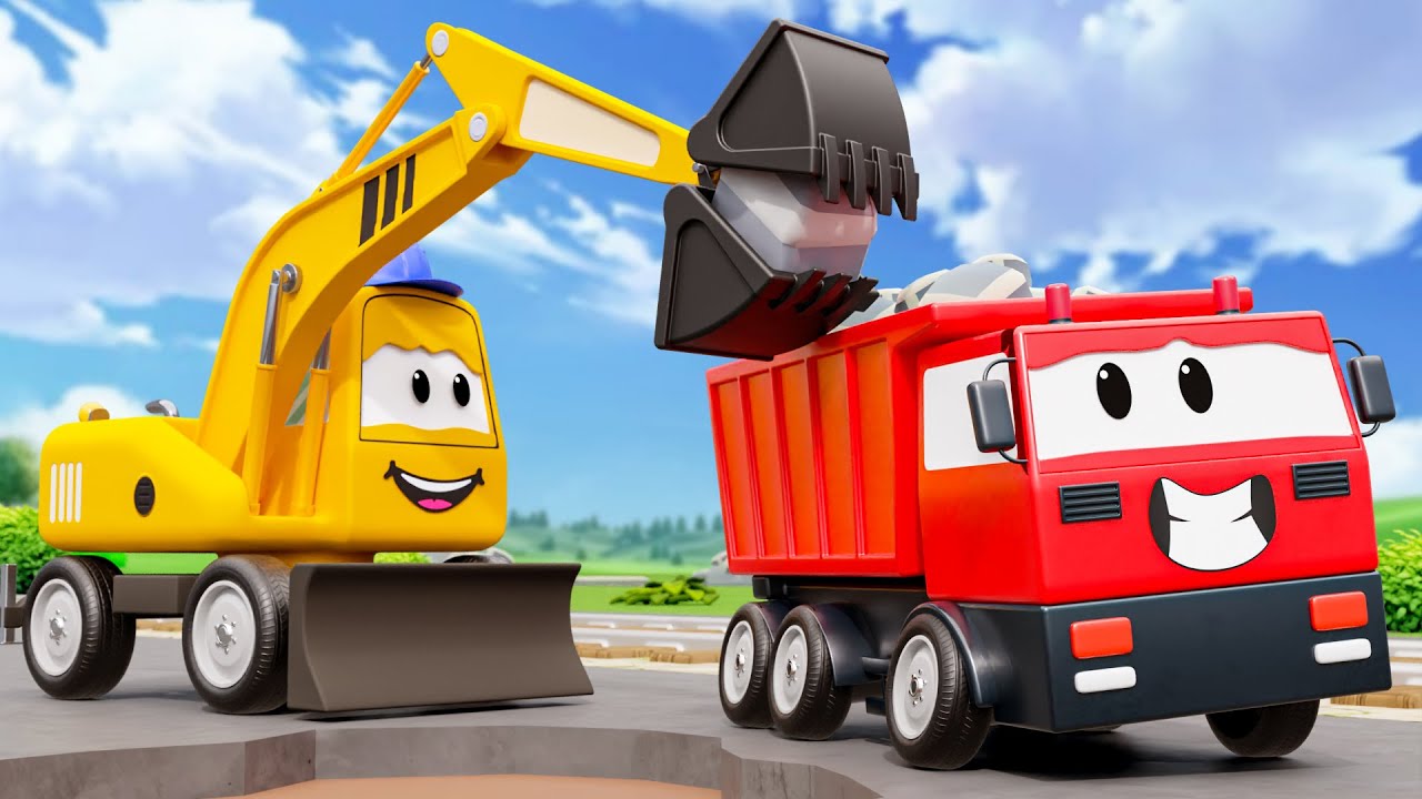 Bagger, Muldenkipper, Bulldozer, Kran: Rettet den Zug – Baut eine neue Bahnstrecke | 3D-Animation