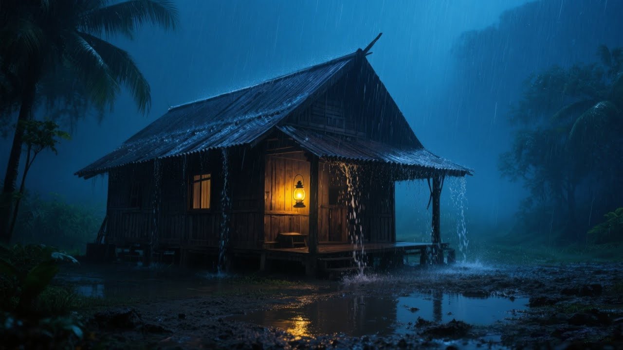 Night Rain in Forest Cabin 🌧️ Soothing Rain Sounds for Deep Sleep, Relaxation and Stress Relief