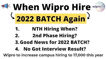 When Wipro Hire 2022 BATCH Again | Most Demanding Topic | Good NEWS FOR 2022 BATCH