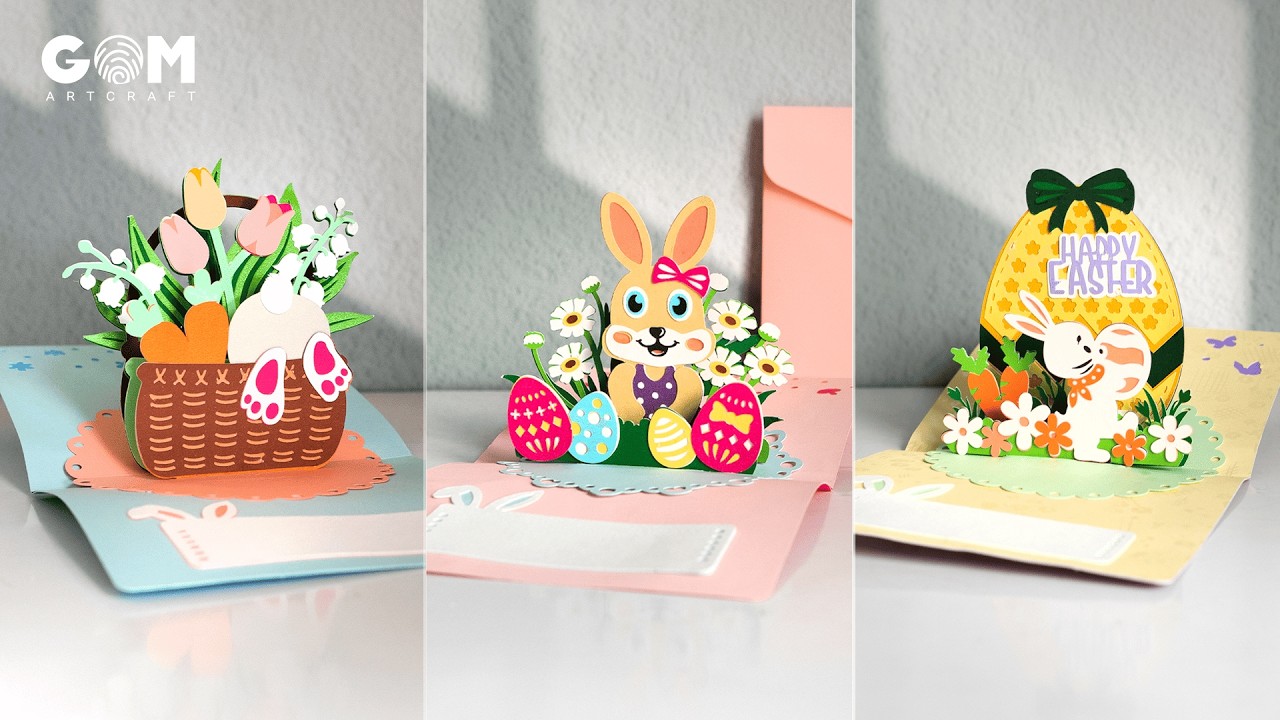 How to make Set 3 Easter Pop-up Card - DIY Easter Card #easter #flowers ...