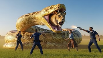 Brave Rescue Team Battles Giant Python to Save Mother Lion from a Terrifying Attack