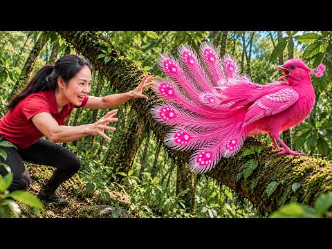 Harvesting Rare Wild Birds Deep in the Hidden Forest | 100-Day Survival Adventure with Exotic Birds!
