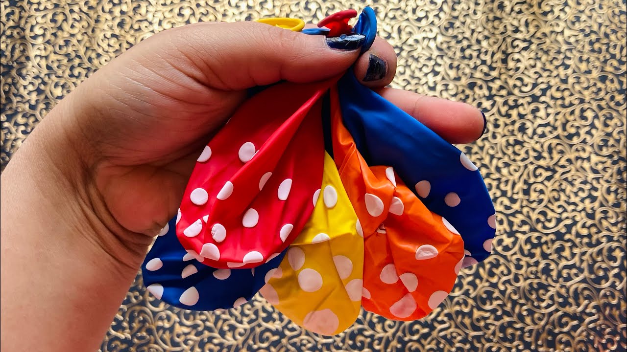 Polka dot balloon blowing videos | asmr balloon show