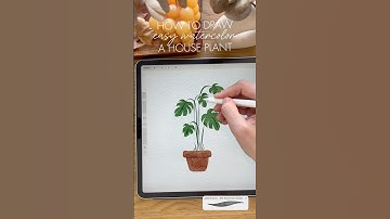Easy Watercolor Tutorial: House Plant 🪴 #procreate #watercolor #drawing #digitalpainting