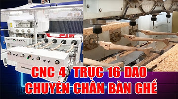 Máy Phay CNC 4 Trục 16 Dao MR4S D1200 2 Bàn Kẹp Xoay 360 Độ