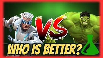 Mcoc | 6 ⭐ Rank 3 Buffed Hulk Vs Quicksilver | Damage Comparison | Who is Better Science Champion?