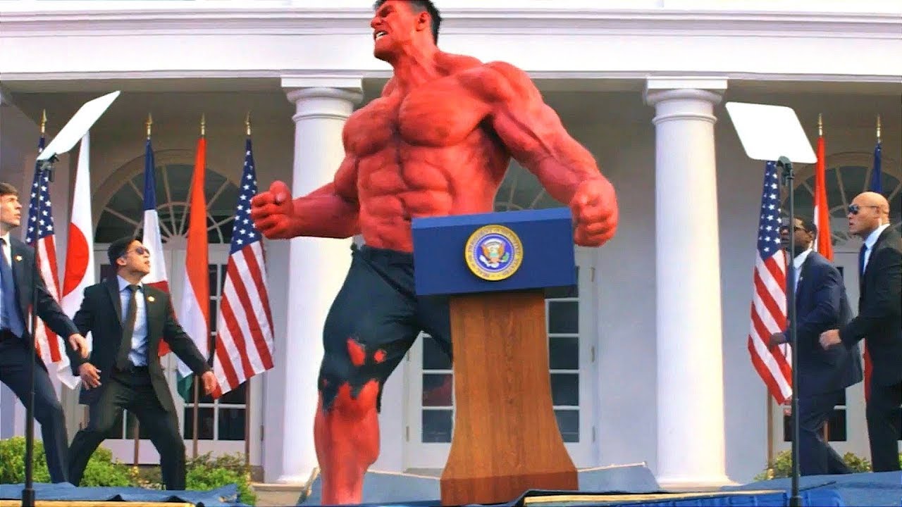 Президент США превратился в КРАСНОГО ХАЛКА и уничтожил Белый Дом