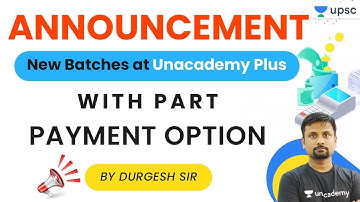 Announcement New Batches at Unacademy Plus with Part Payment Option | by Durgesh Sir | "DNLIVE"