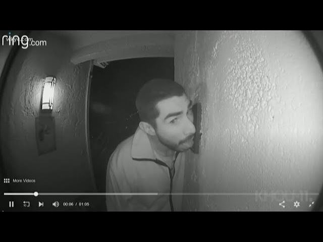 Man captured on video licking stranger's doorbell for three hours