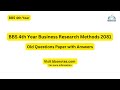 BBS 4th Year Business Research Method 2081 Question Paper with Answers
