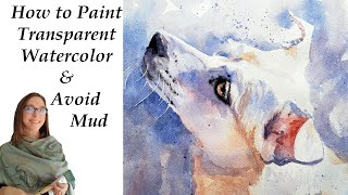 I love Shimmery Magical Transparent Watercolor  5 Tips +a Demo How to Paint a White Dog 4 Beginners