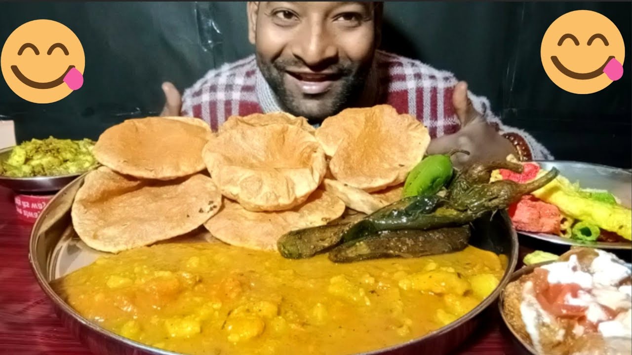 Aloo ki Sabji With Puri And Baigan Fry Jeera Aloo Mukbang | Chatora ki Duniya | indian Food Mukbang 