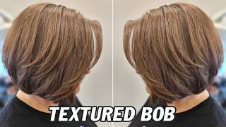 How to Cut a Perfect Short Layered Bob | Elegant Textured Bob Haircut With Graduation (Step-by-Step)