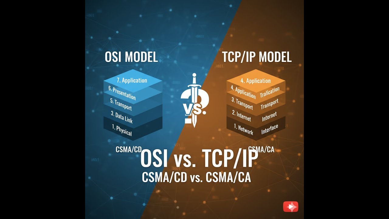 OSI Model, TCP/IP Model, OSI VS TCP/IP Model, CSMA, CSMA/CA, CSMA/CD, explained in Urdu/Hindi