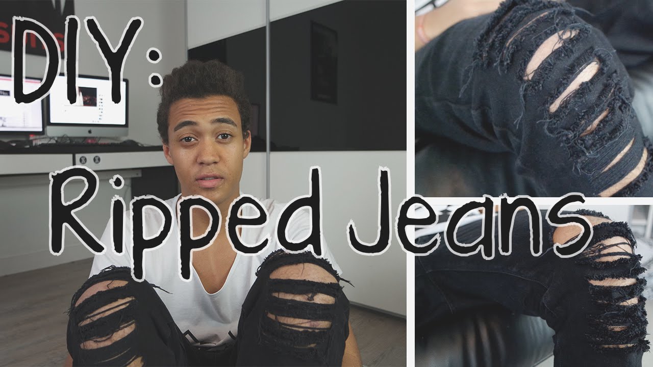 DIY: Ripped Jeans selber machen ! - YouTube