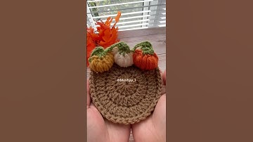 Crochet 3D Pumpkin Stitch Coasters - Origiinal Pattern By Mushyy #crochet  #shorts