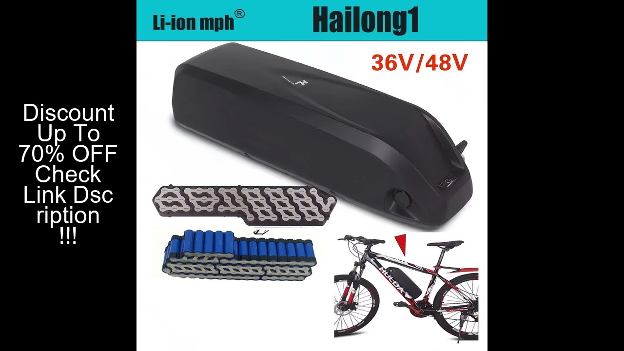 Original Hailong Battery +charger 1200 cycles 36V 48V For 750W 550W 450W 350W Motor Built in 30A BMS