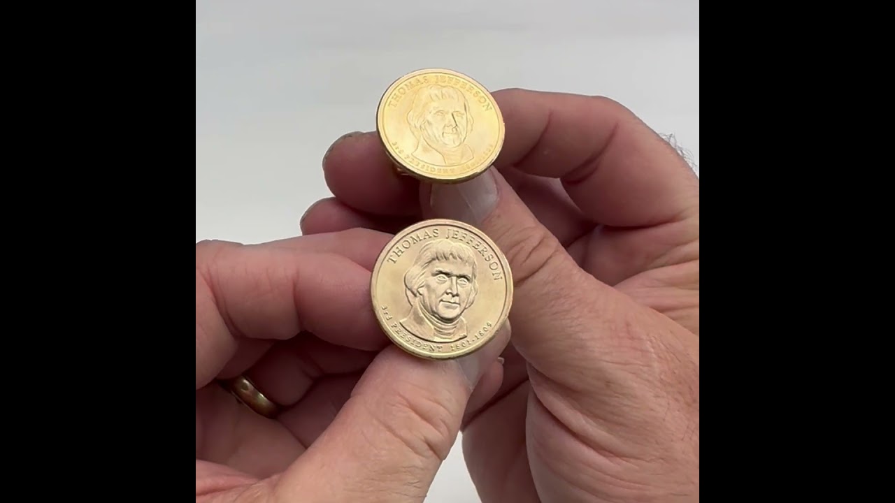 Thomas Jefferson Gold Dollar Coin Cufflinks US Mint Collector 