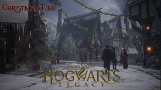 Hogwarts Legacy - Hogsmeade during the Christmas - soft background music + ambient sounds. Part 1