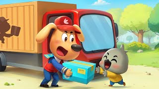 Police Delivers Packages Funny Cartoons For Kids Sheriff Labrador Police Cartoon