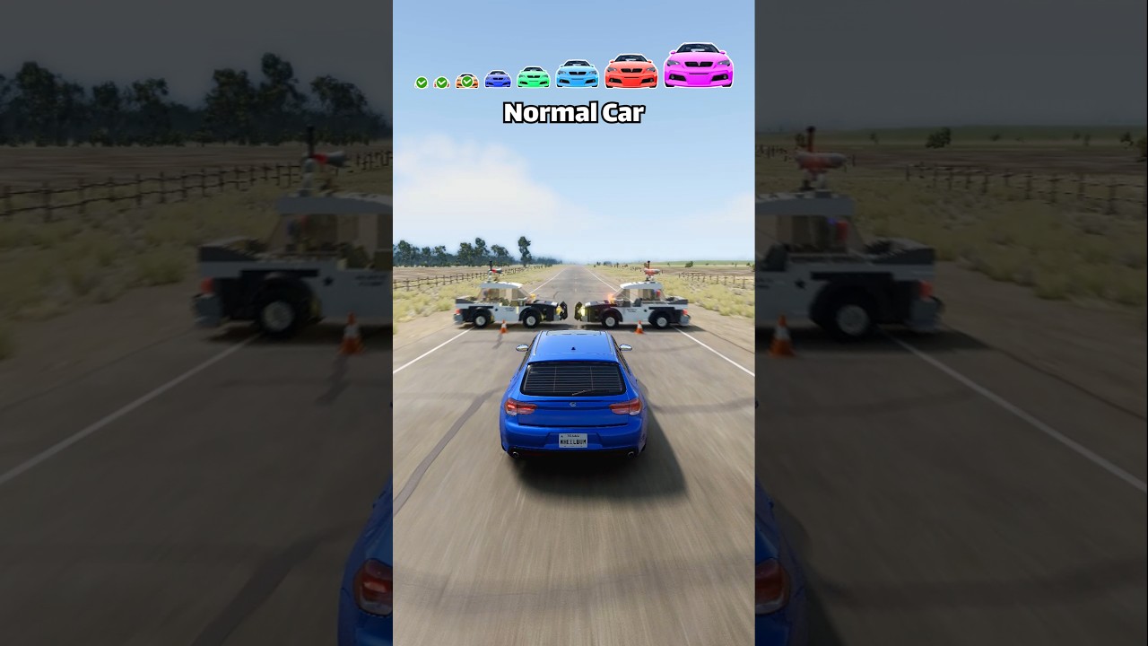 Big And Small Cars vs Lego Police Roadblock 