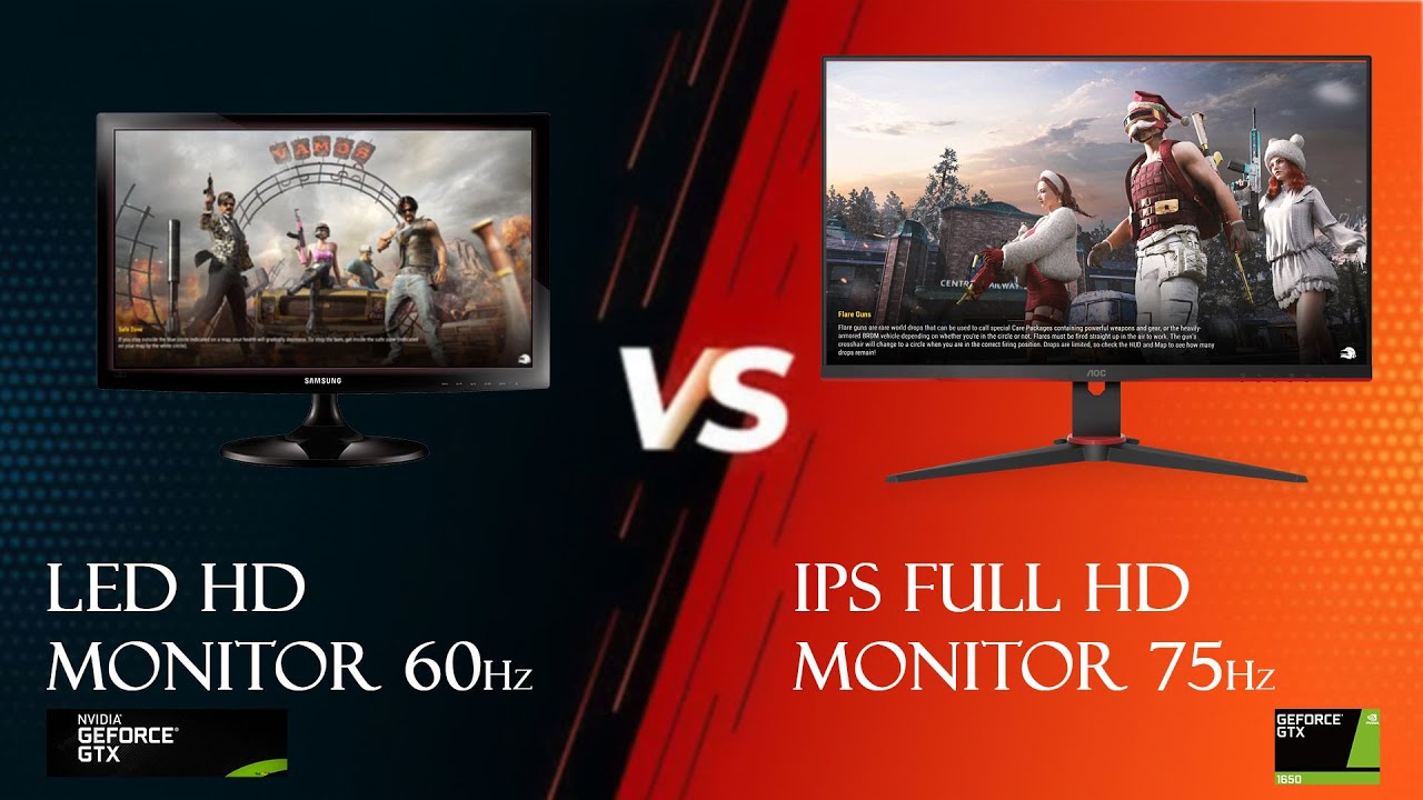 LED HD VS IPS FULL DH /Samsung VS Aoc | led vs ips pubg gameplay what are the differences? GTX  1650