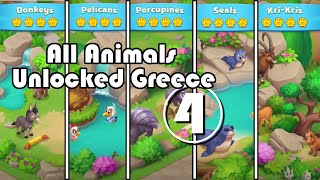 Wildscapes Walkthrough Gameplay -  Unlocking All Animals - Greece - Part 4 - Match 3 Mobile Games