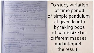 Study variation of time period of simple pendulum given length by bobs same size but different masse