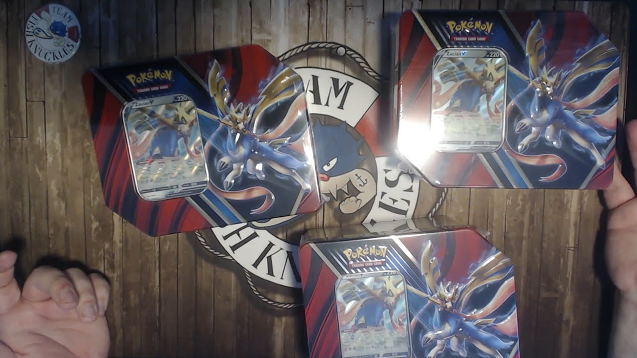 Zacian V Tin Opening! 3 Tins 1 Video! - YouTube