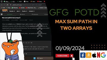 Max sum path in two arrays  | gfg potd today | POTD | GFG Problem of the Day | C++ |