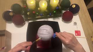 Flocked Christmas Ball Ornament