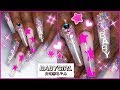 Watch Me Work: BABYGIRL Encapsulated Alphabet Glitter Holo Pink Acrylic Nails Ombre Coffin Bling