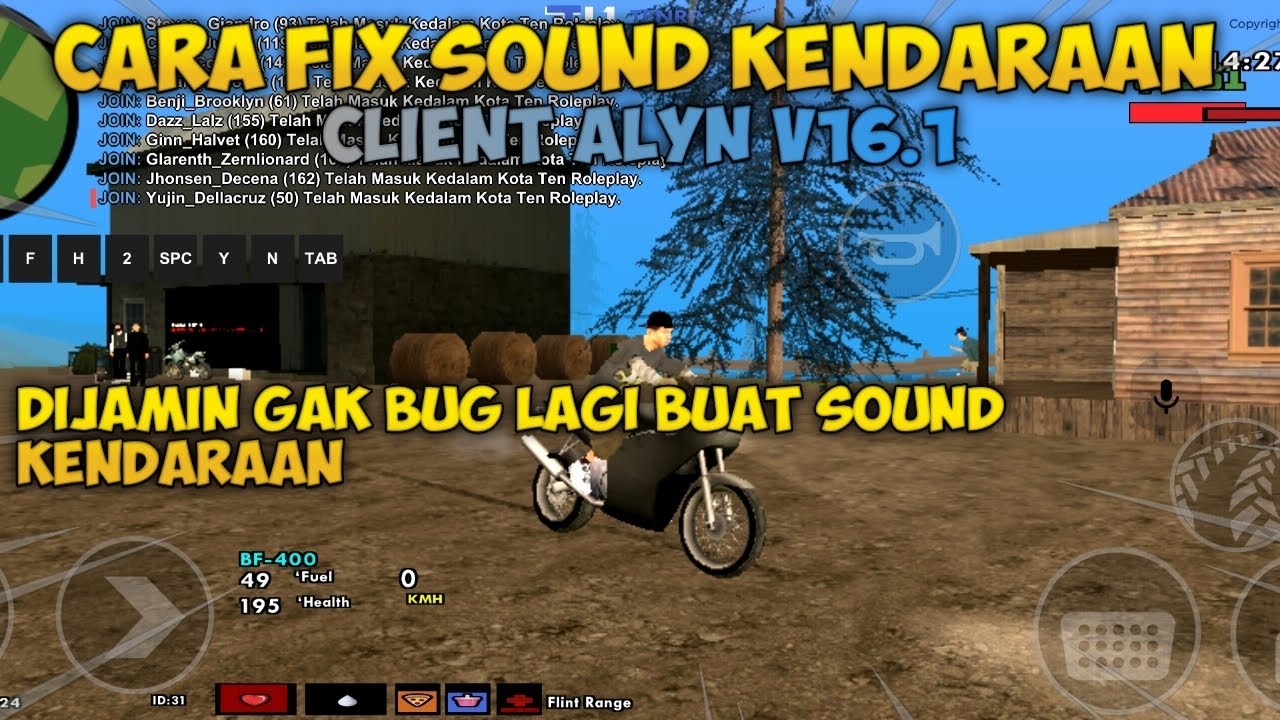 CARA FIX BUG SOUND KENDARAAN DI CLIENT ALYN V16.1 !!! | GTA SAMP ROLEPLAY !!! | #tenrp #roleplay