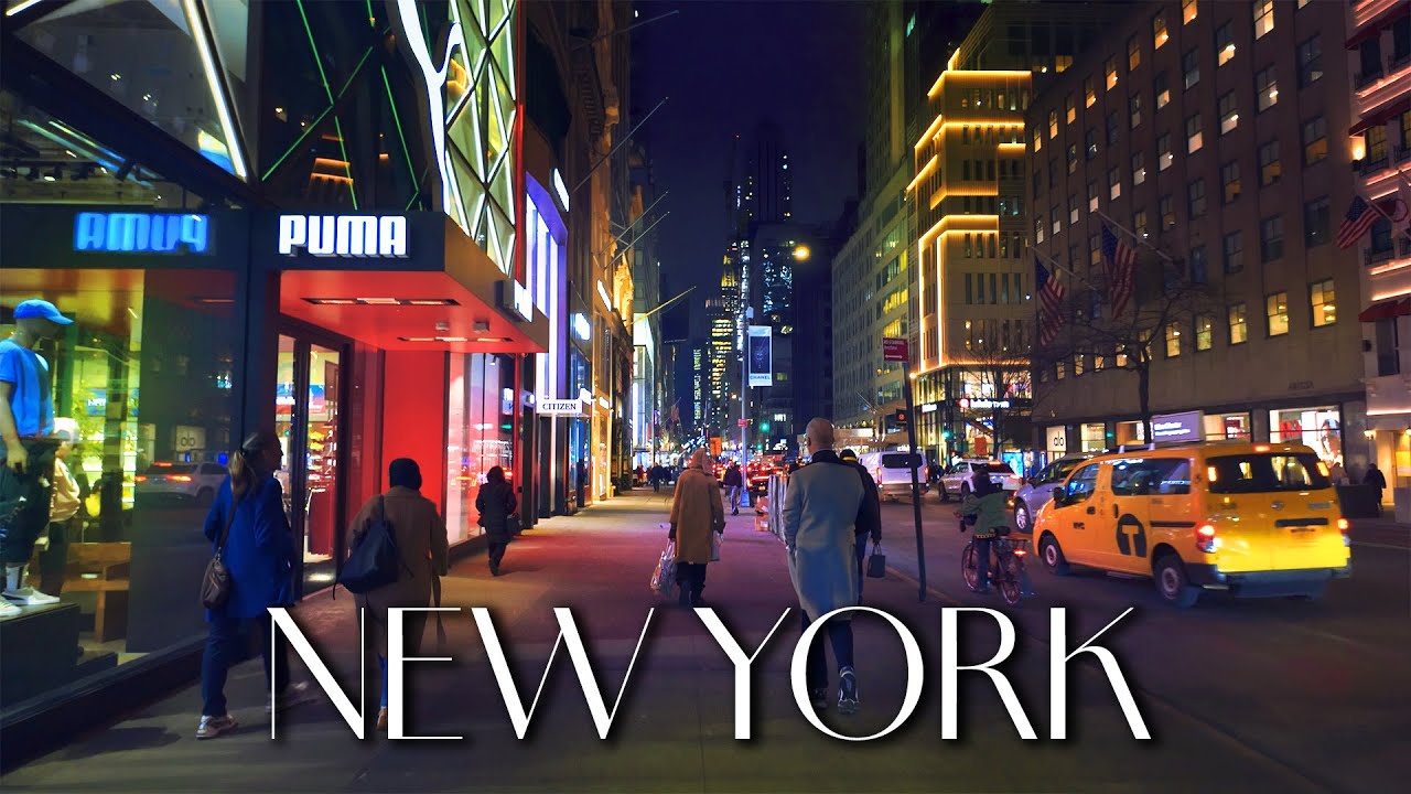 New York, Amerika Serikat | Jelajah Kota Malam 4K | 23 Feb 2024