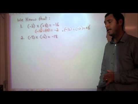 Math 8 - Topic 2.4 - Developing Rules to Divide Integers