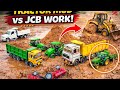 JCB 5dX fully loading sand Tata tipper truck | Mahindra Arjun novo 605Di jcb cartoon ?