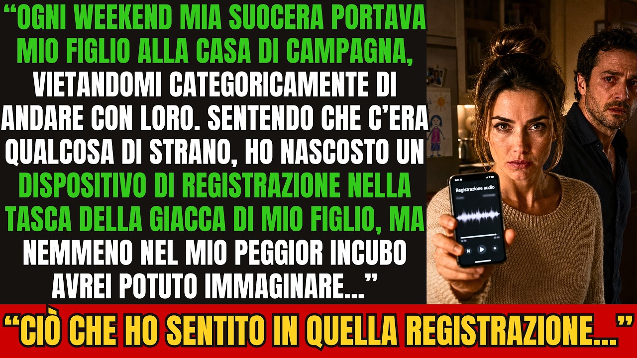 Mia suocera portava via mio figlio ogni fine settimana. Non mi lasciava venire, e mio marito non osava contraddirla. Lorenzo tornava sempre più silenzioso, con lividi che non sapeva spiegare. “La...