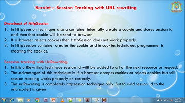 Lesson - 30 : Servlet - Session tracking with URL Rewriting