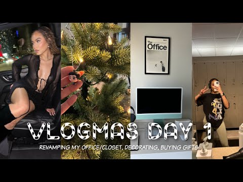 VLOGMAS DAY 1| REVAMPING MY OFFICE CLOSET, DECORATING, BUYING GIFTS @SymphaniSoto