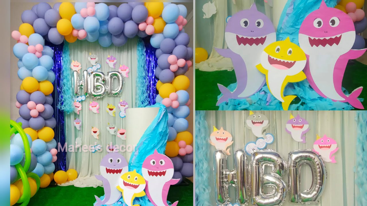 DIY Baby Shark Party Decoration  Birthday Party Decorations At