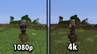 minecraft mobs in 144p vs 1080p vs 4k