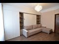 #projects FLAT - Angular set with wall bed and wardrobe on the wall 4.5 meters