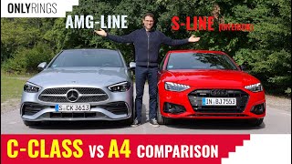 Audi A4 Facelift S-Line vs 2022 Mercedes C-Class AMG-Line !