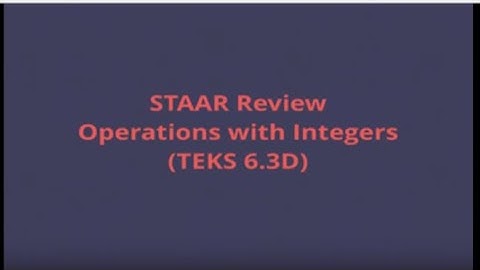 STAAR Review Operations with Integers (TEKS 6.3D)
