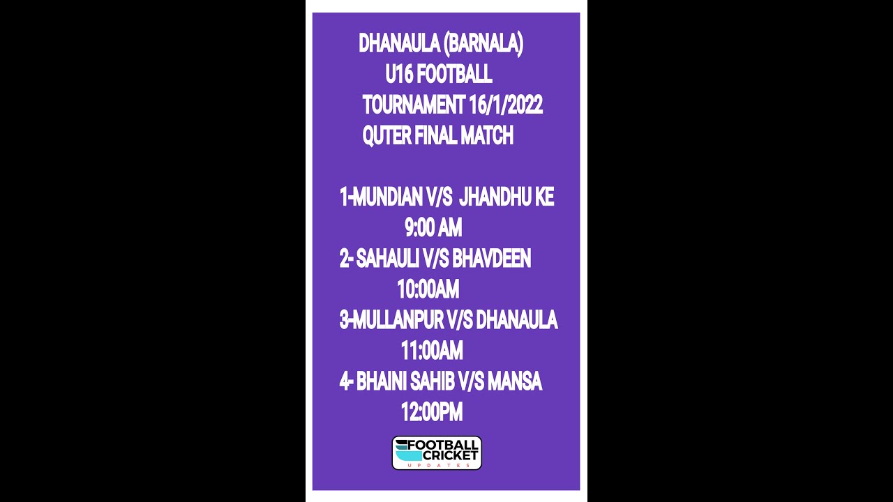 Download [LIVE] 🔴 PIND DHANAULA (BARNALA) FOOTBALL TOURNAMENT 16-01- 2022