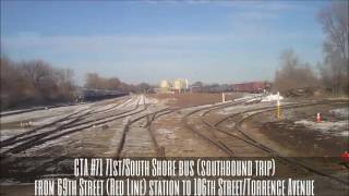 CTA #71 71st/South Shore bus (southbound trip) from 69th St. (Red Line) to 106th/Torr.3 (12-07-16)