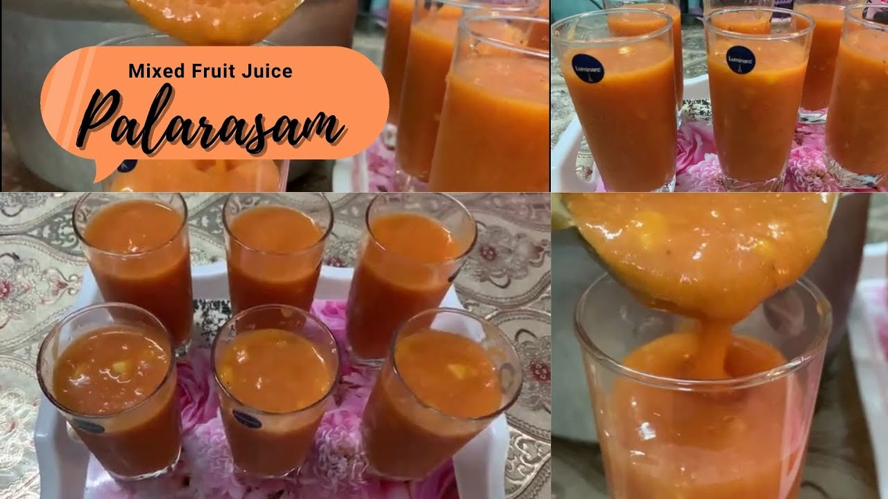 Healthy Mixed Fruits Juice  Palarasam  Fresh Fruits Mixture - YouTube