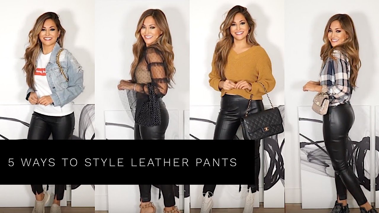 5 WAYS TO STYLE LEATHER PANTS | Lina Noory - YouTube